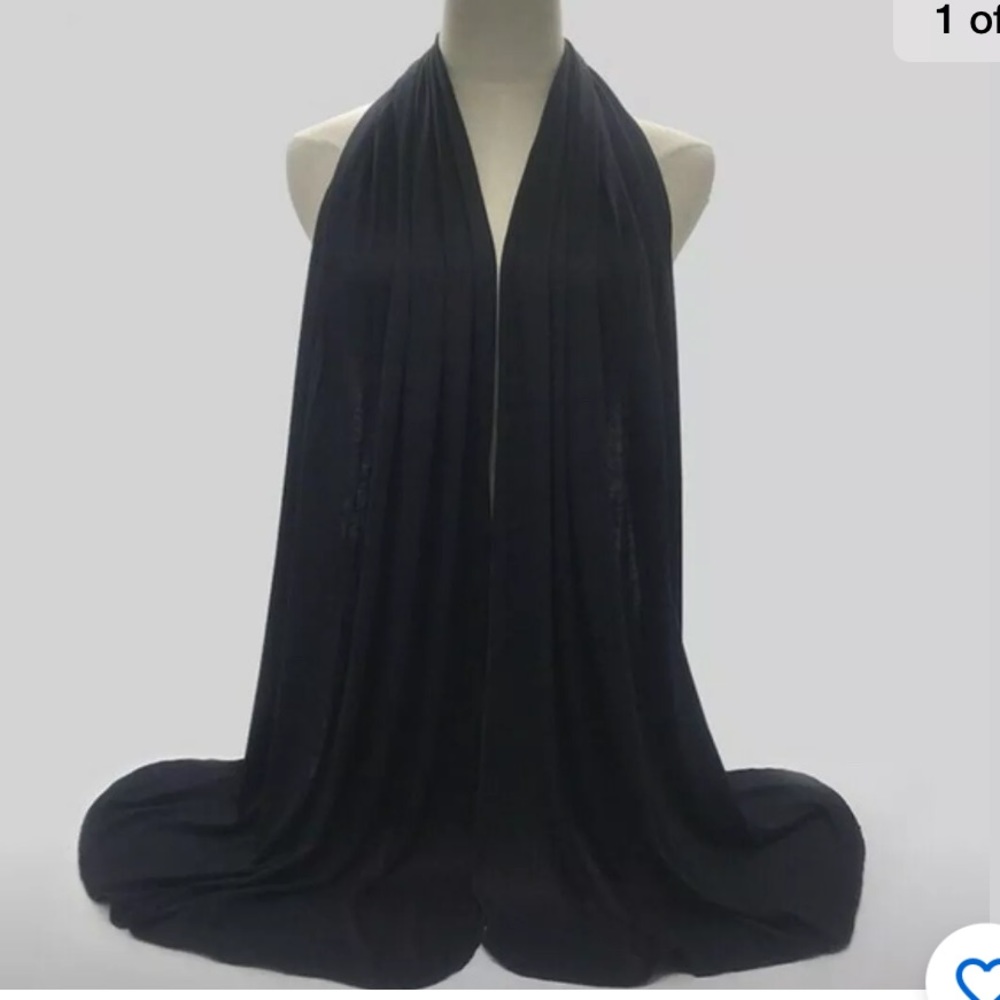 Islam Muslim Shawl Jersey Hijab and Cap In Black